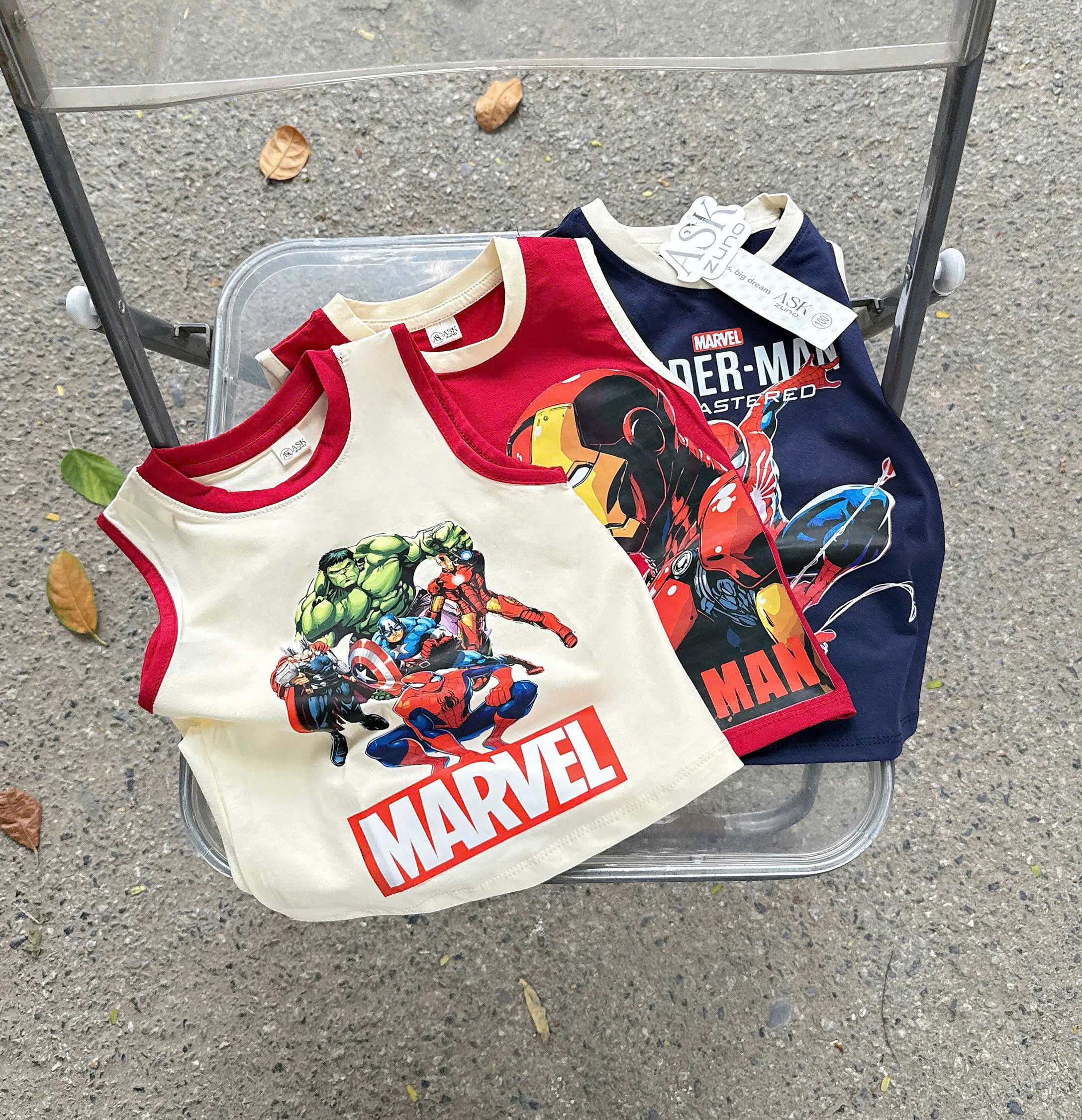 AB919 - SET 3 ÁO BA LỖ BÉ TRAI SPIDERMAN than đỏ be