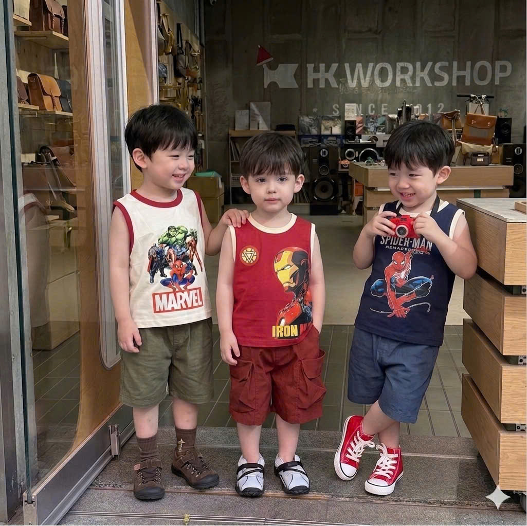 AB919 - SET 3 ÁO BA LỖ BÉ TRAI SPIDERMAN than đỏ be