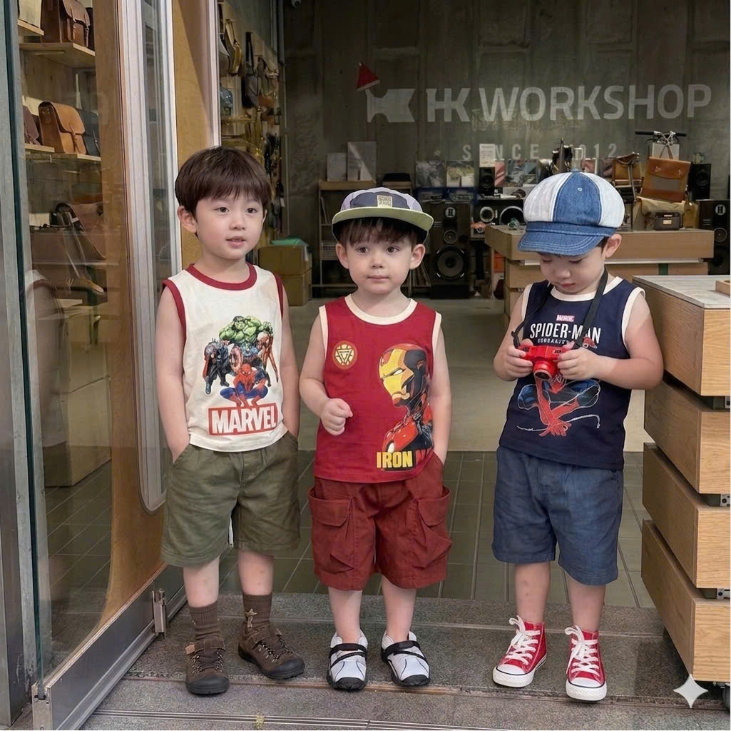 AB919 - SET 3 ÁO BA LỖ BÉ TRAI SPIDERMAN than đỏ be