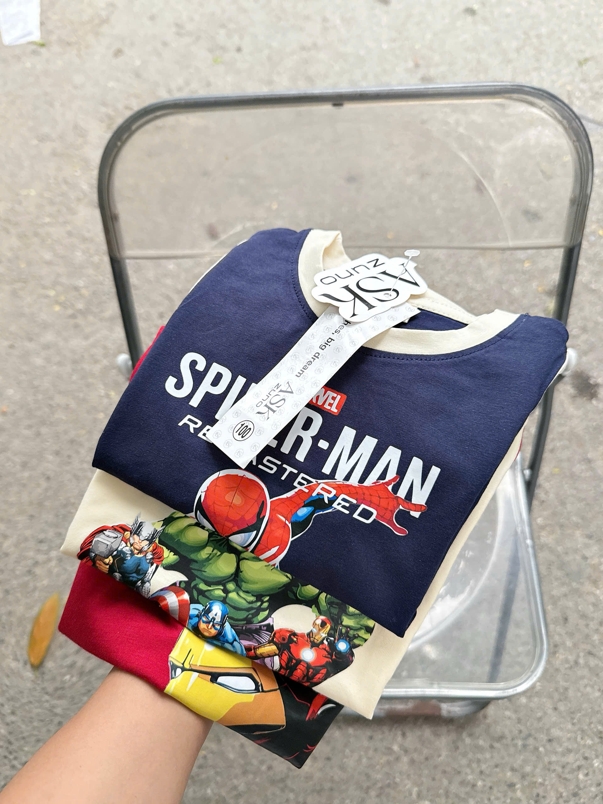 AB919 - SET 3 ÁO BA LỖ BÉ TRAI SPIDERMAN than đỏ be