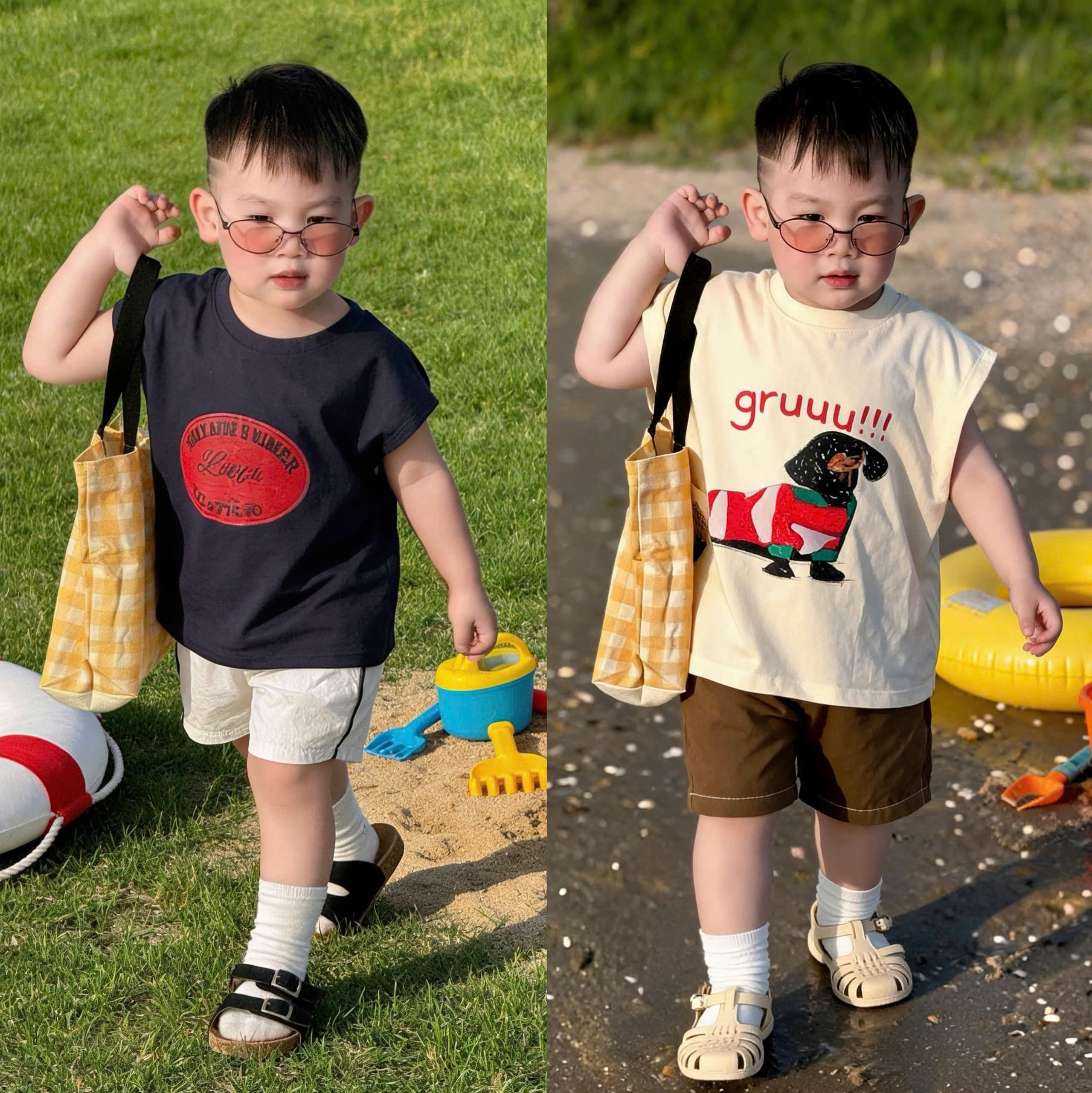 AB921 - SET 4 ÁO BÉ TRAI BA LỖ SUMMER RELAX