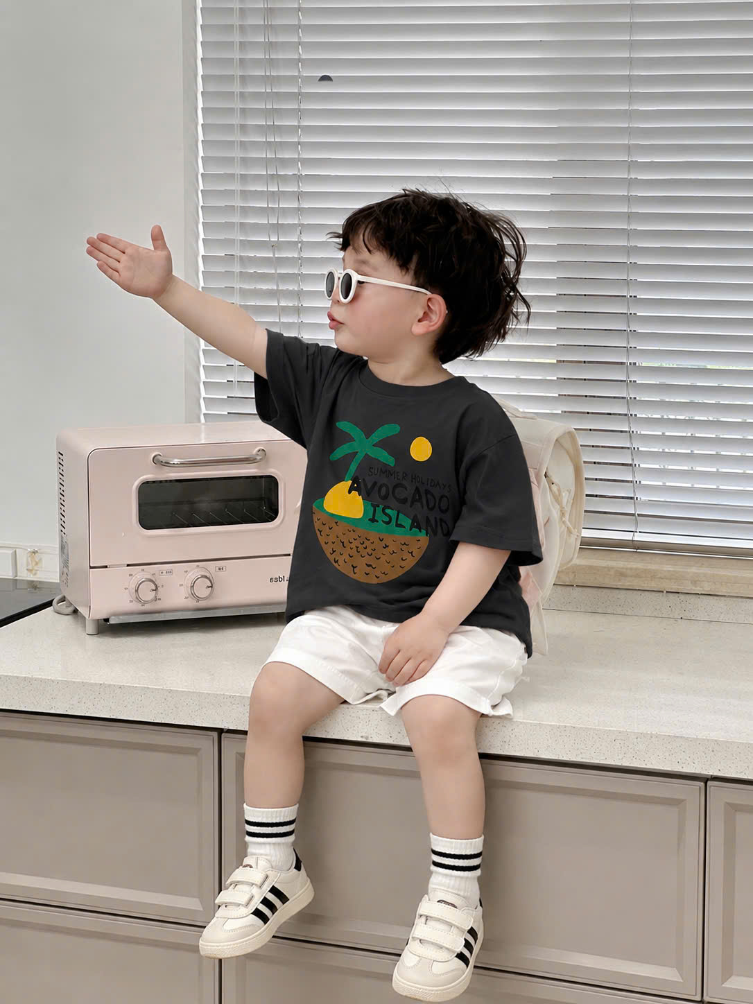 AB924 - SET 3 ÁO BÉ CỘC TAY SUMMER đen vàng trắng