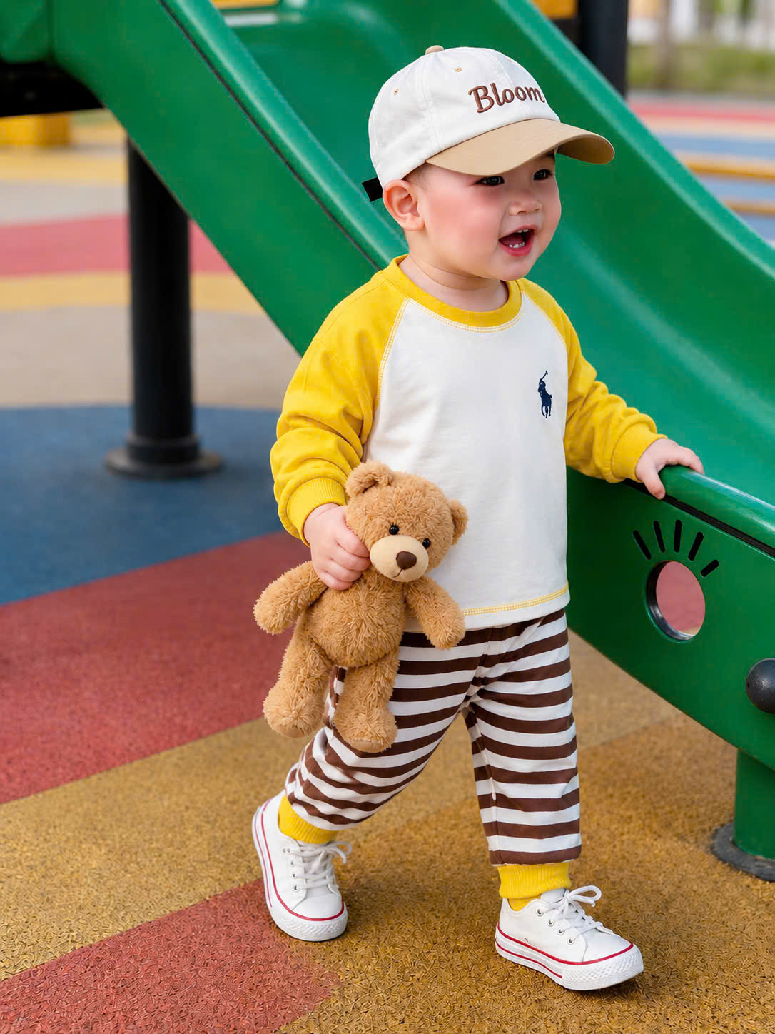 AB931 - SET 4 ÁO BÉ TRAI DÀI TAY RAGLAN KỊ SĨ PHỐI MÀU than vàng trắng