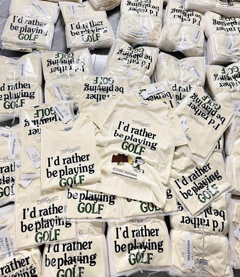 ANU373 - ÁO PHÔNG NỮ MÀU BE CHÓ rather GOLF