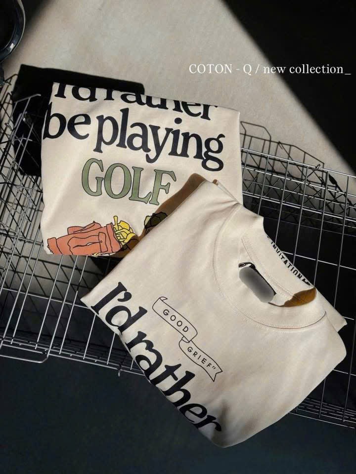 ANU373 - ÁO PHÔNG NỮ MÀU BE CHÓ rather GOLF