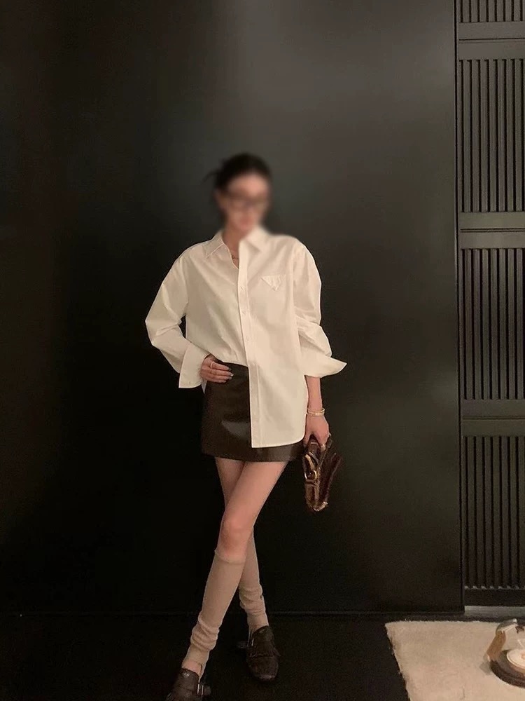 ANU380 - ÁO SƠ MI NỮ BAMBOO DÀI TAY TÚI TAM GIÁC