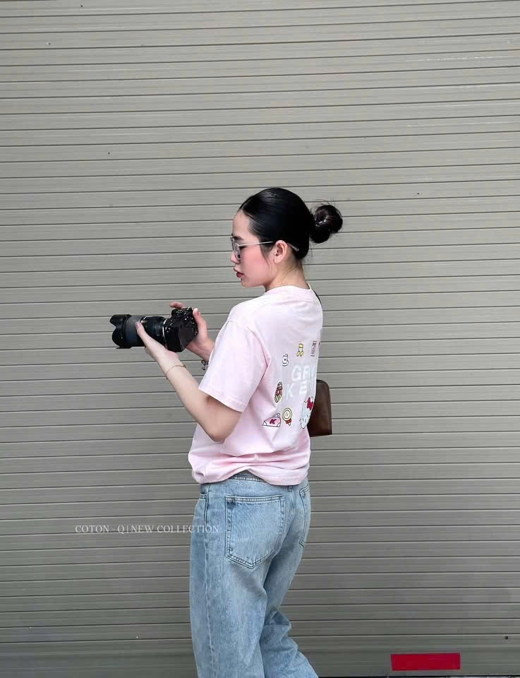 ANU386 - ÁO PHÔNG NỮ HỒNG Hello Kitty