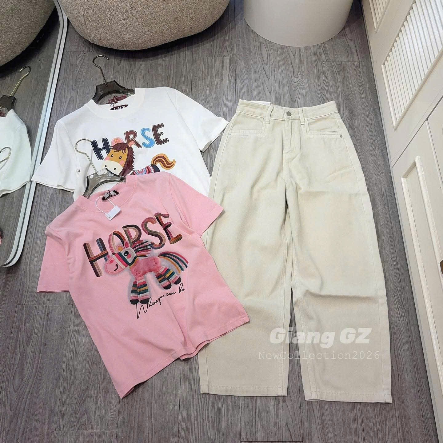 ANU394 - ÁO PHÔNG NỮ NGỰA HORSE SẮC MÀU
