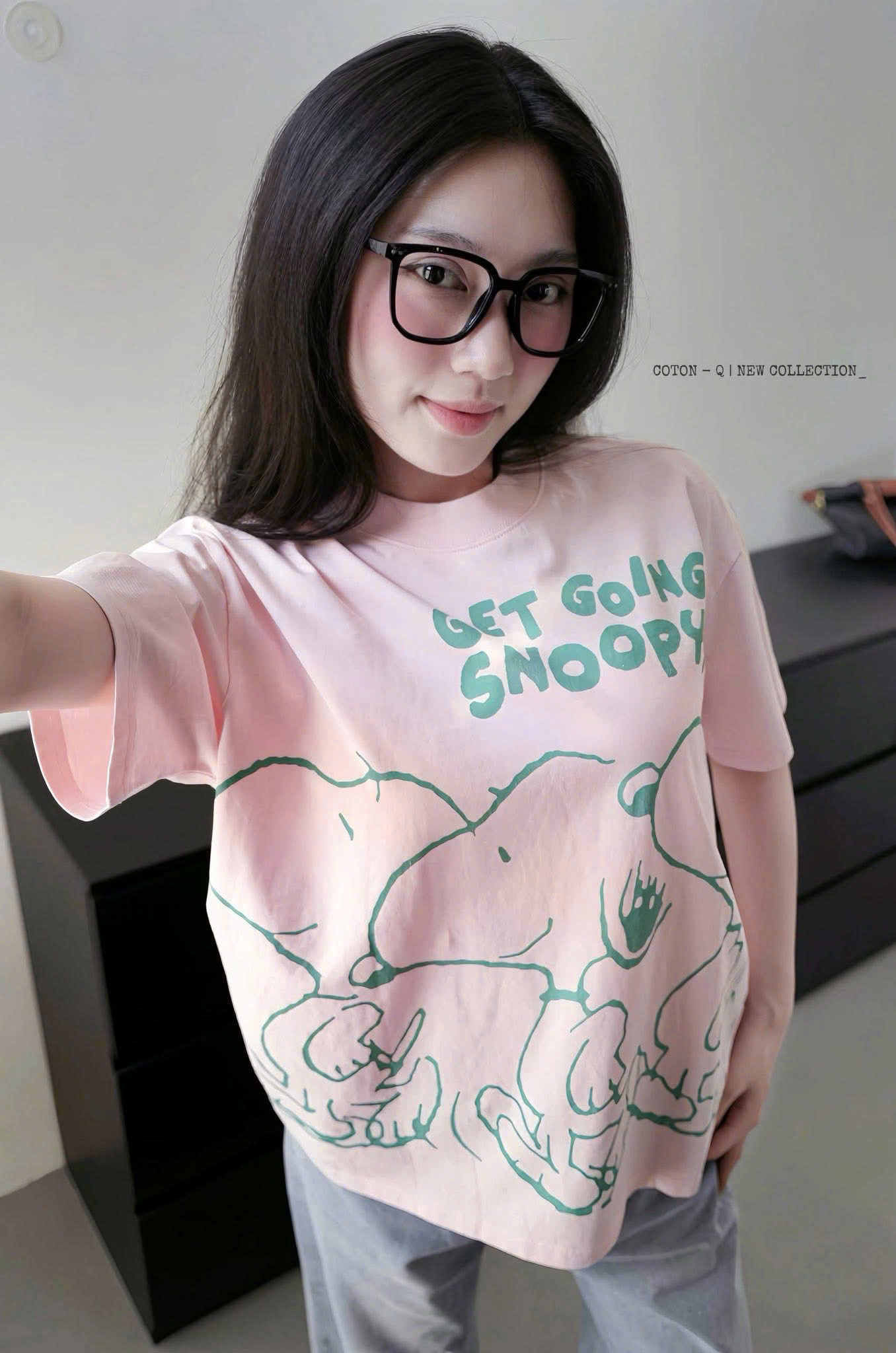 ANU411 - ÁO PHÔNG NỮ HỒNG CHÓ SNOOPY