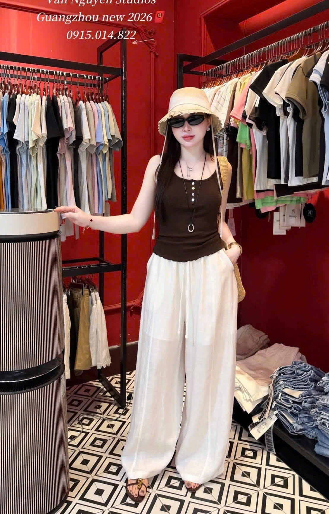 ANU418 - SET 3 ÁO NỮ ZIP BA LỖ CÚC NGỰC đen nâu trắng