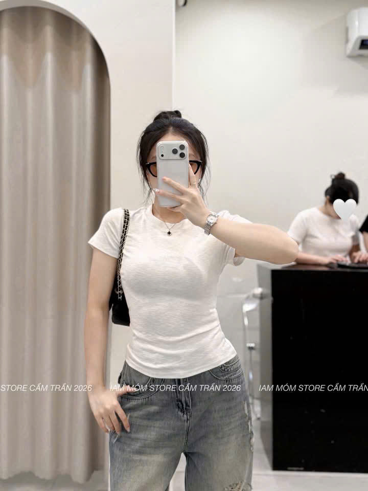 ANU423 - SET 3 ÁO THUN NỮ THÊU CHANEL đen be trắng