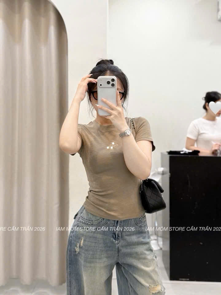ANU423 - SET 3 ÁO THUN NỮ THÊU CHANEL đen be trắng