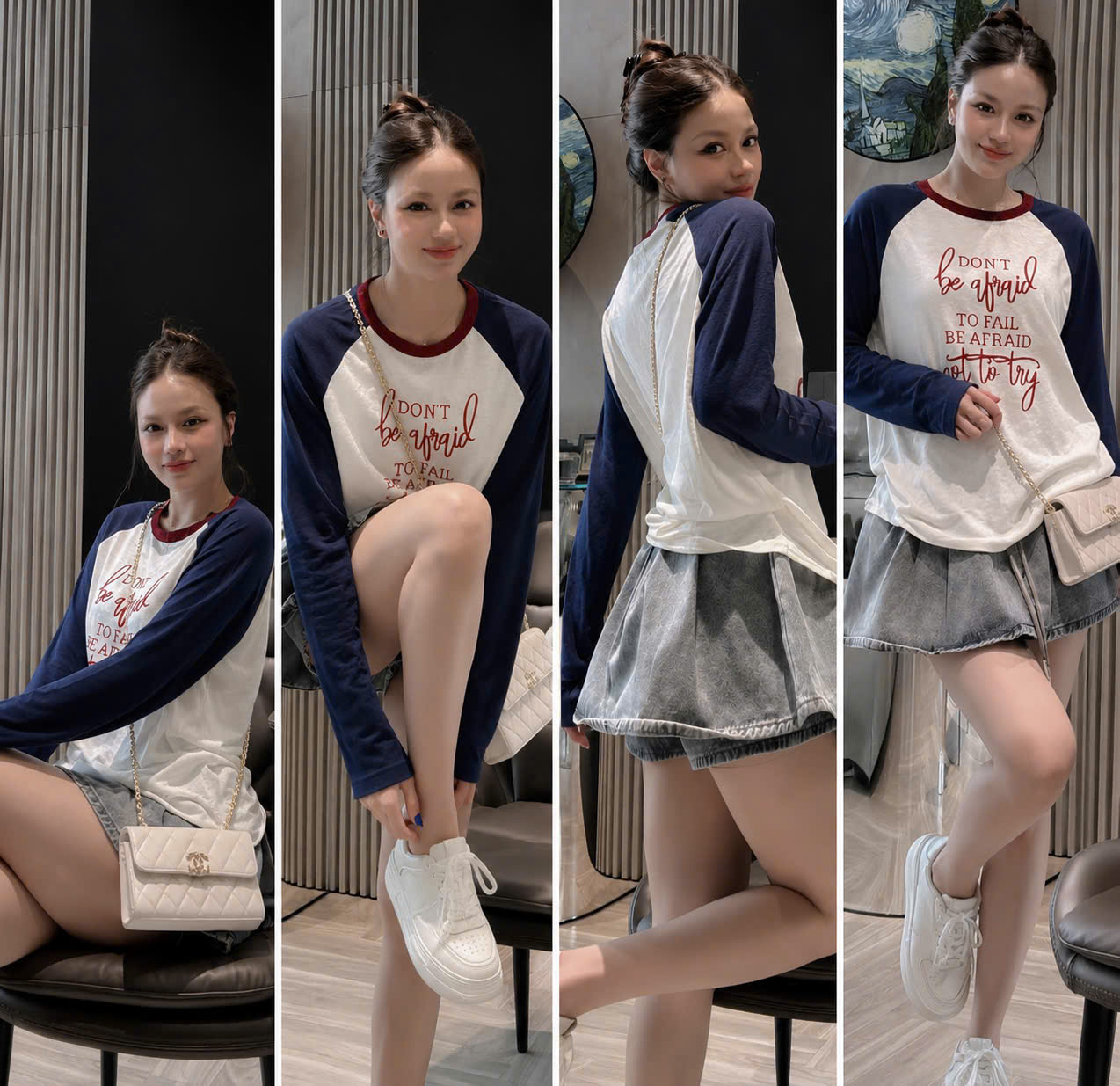 ANU435 - ÁO THUN NỮ GIẤY TRẮNG TAY THAN DONT BE