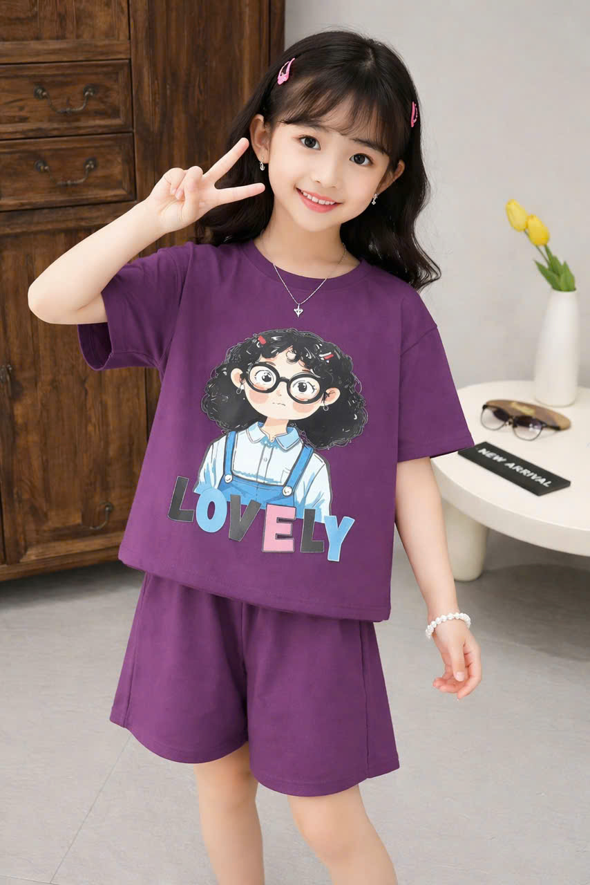 G001 - BỘ ĐÙI BÉ GÁI SIZE ĐẠI TÍM CÔ GÁI LOVELY