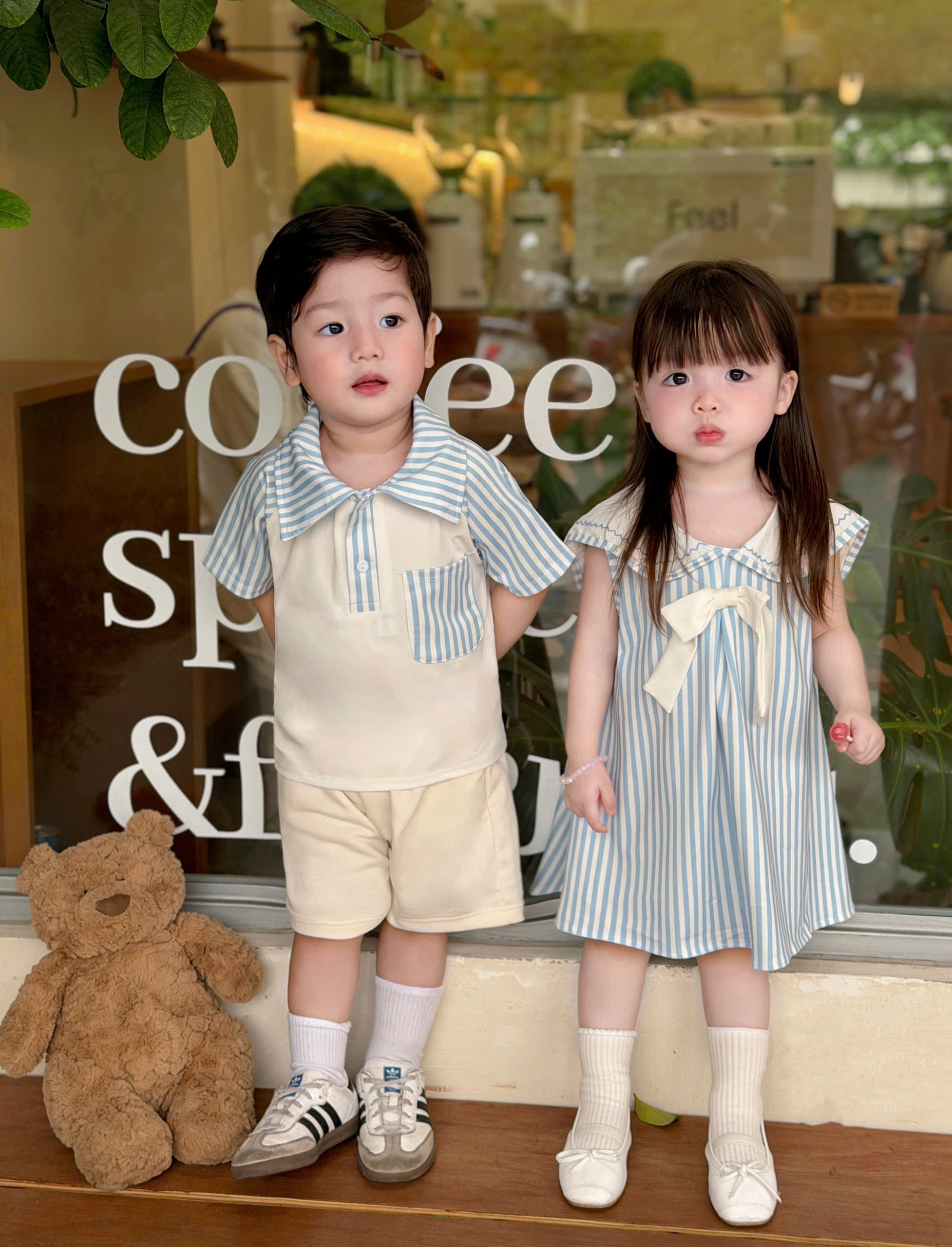 G010 - SET BÉ TRAI GÁI XANH KẺ PHỐI BE
