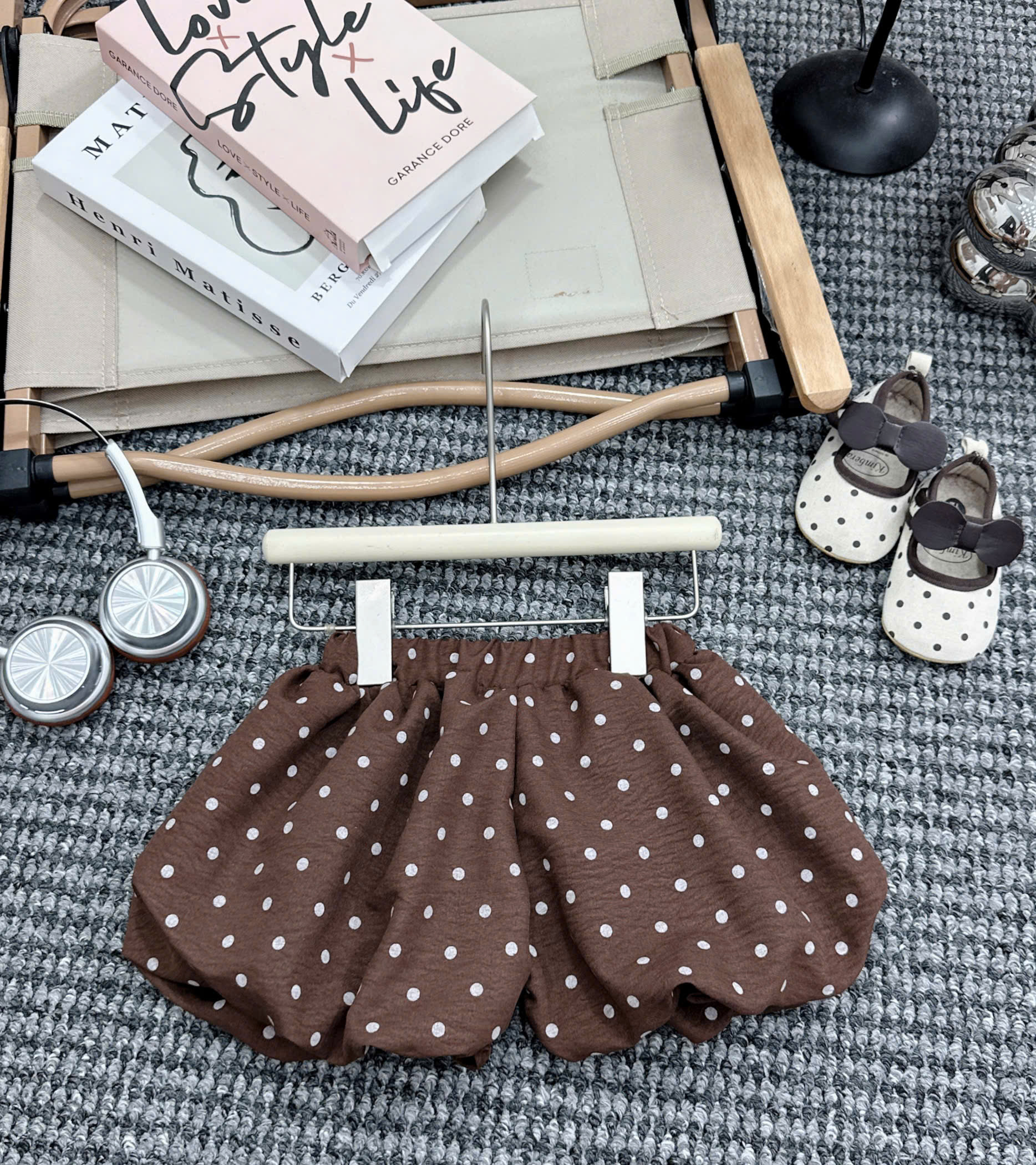 G025 - BỘ ĐÙI BÉ GÁI ÁO 2S Kidsulala QUẦN BÍ CHẤM BI