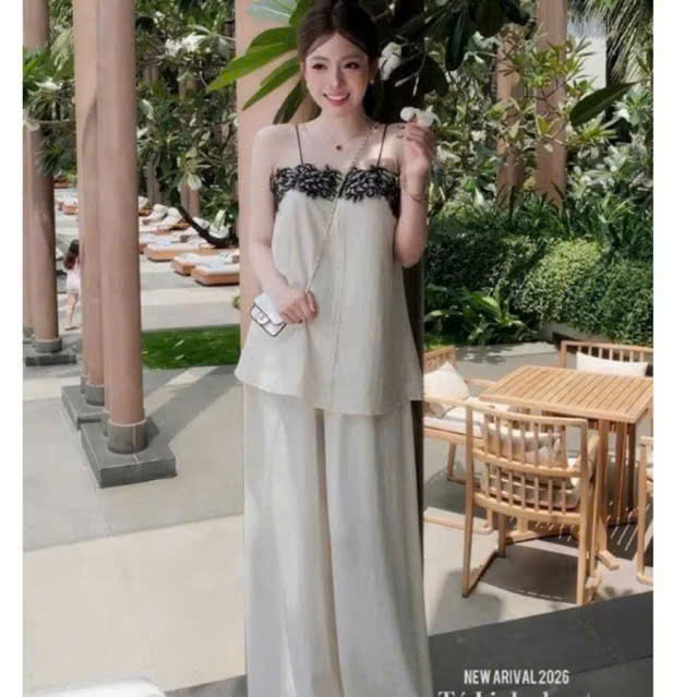 G026 - SET MẸ BÉ 2S TRẮNG PHỐI REN ĐEN