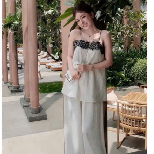 G026 - SET MẸ BÉ 2S TRẮNG PHỐI REN ĐEN