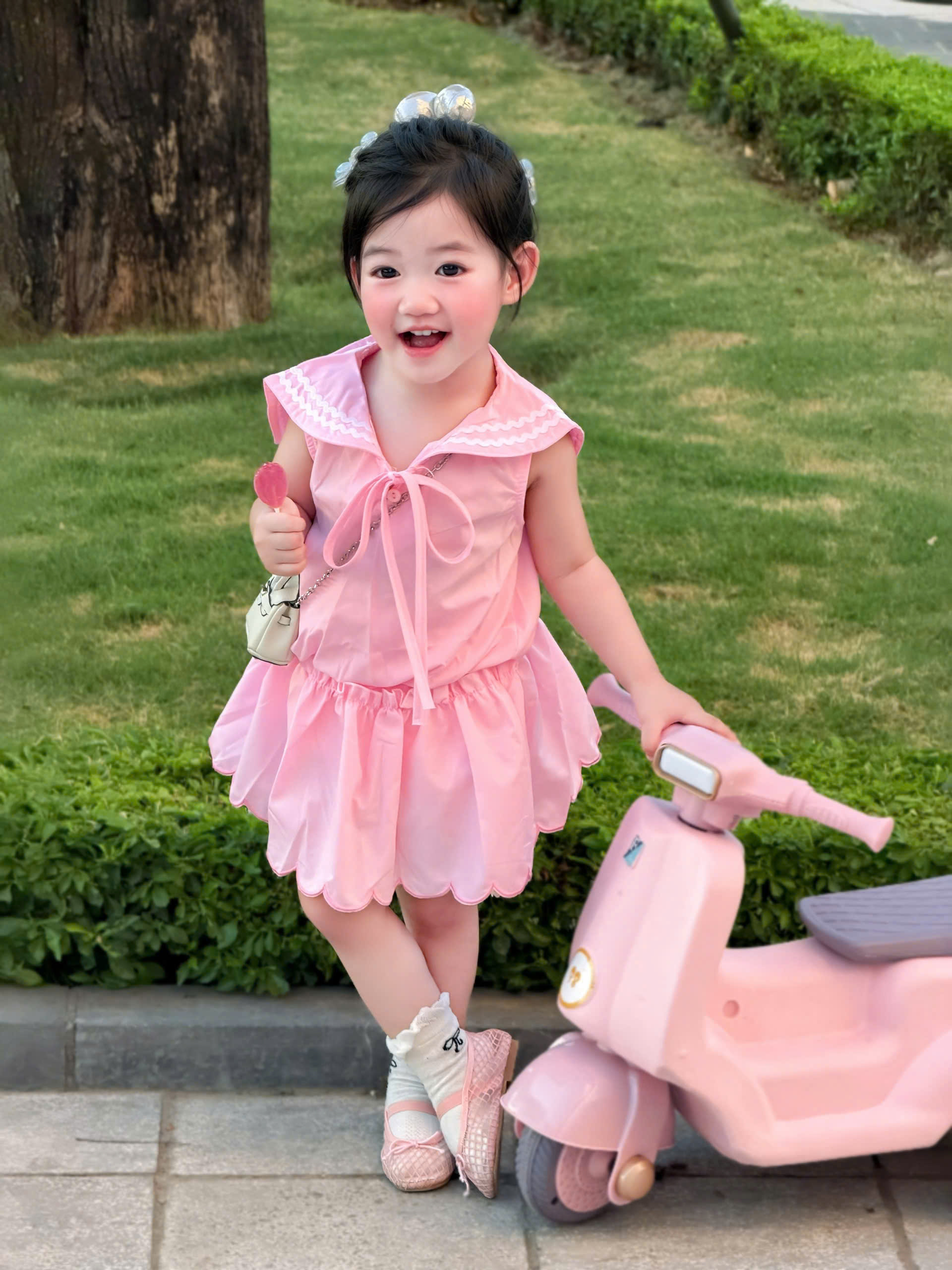 G035 - SET BÉ GÁI CỔ THỦY THỦ MIX CVAY HỒNG
