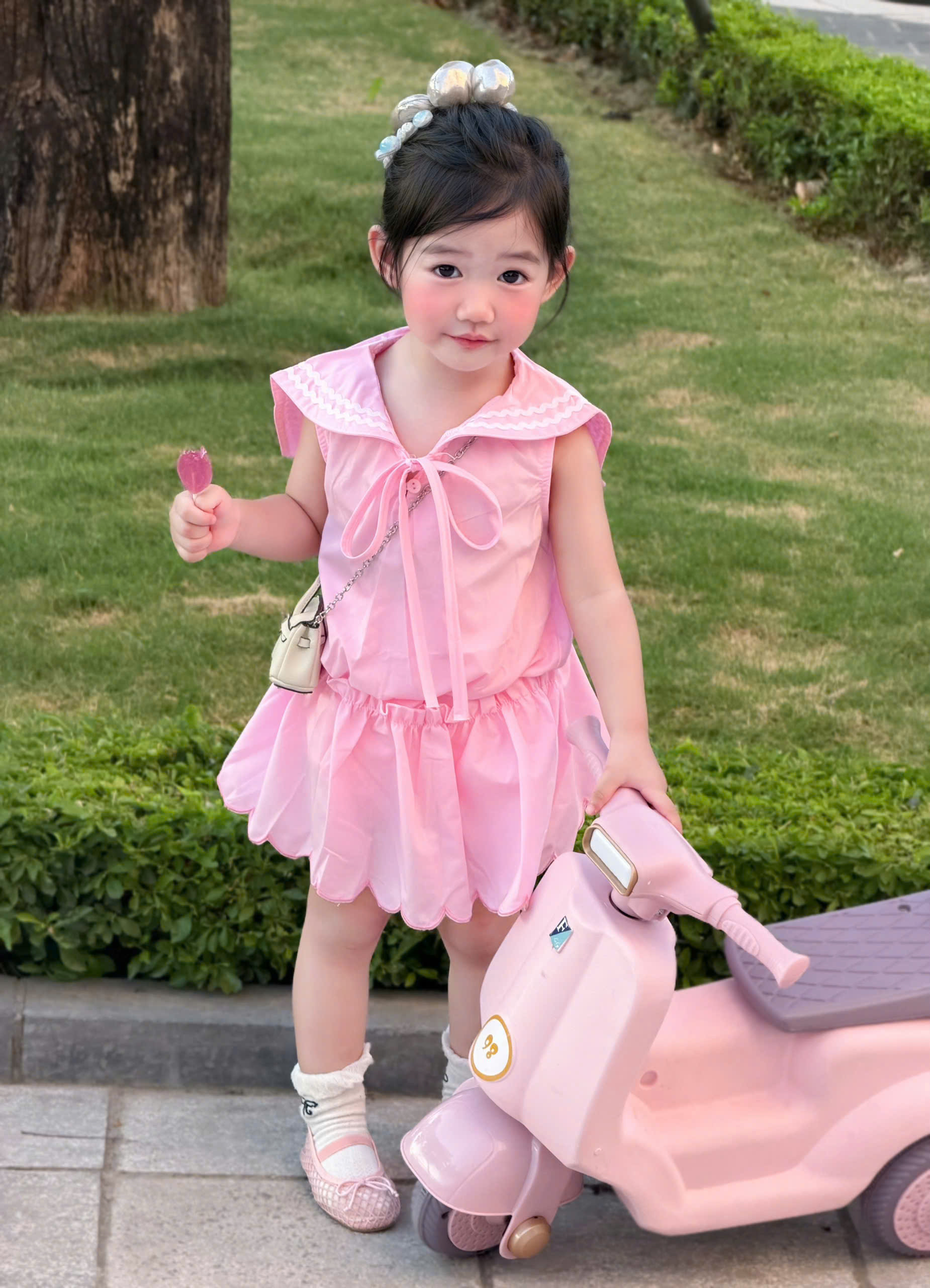 G035 - SET BÉ GÁI CỔ THỦY THỦ MIX CVAY HỒNG