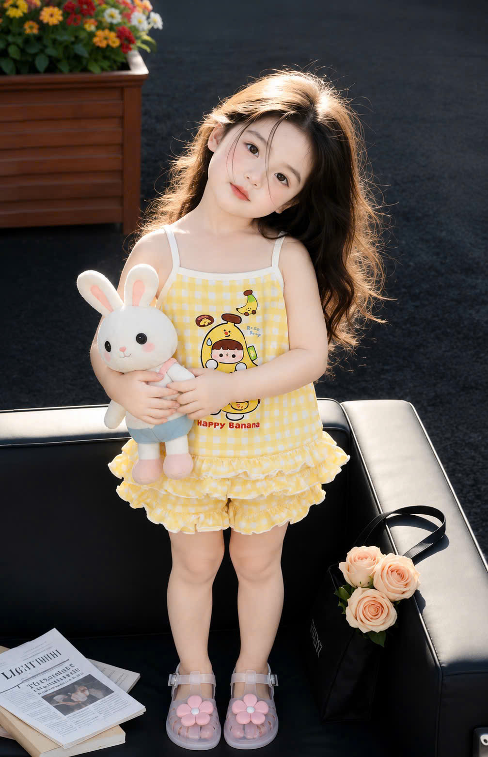 G059 - SET 3 BỘ ĐÙI BÉ GÁI 2S MICKEY CHUỐI VÀNG