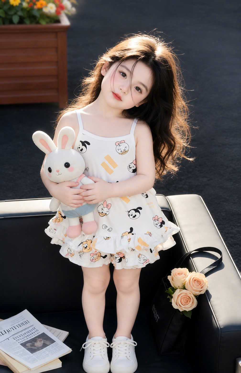 G059 - SET 3 BỘ ĐÙI BÉ GÁI 2S MICKEY CHUỐI VÀNG