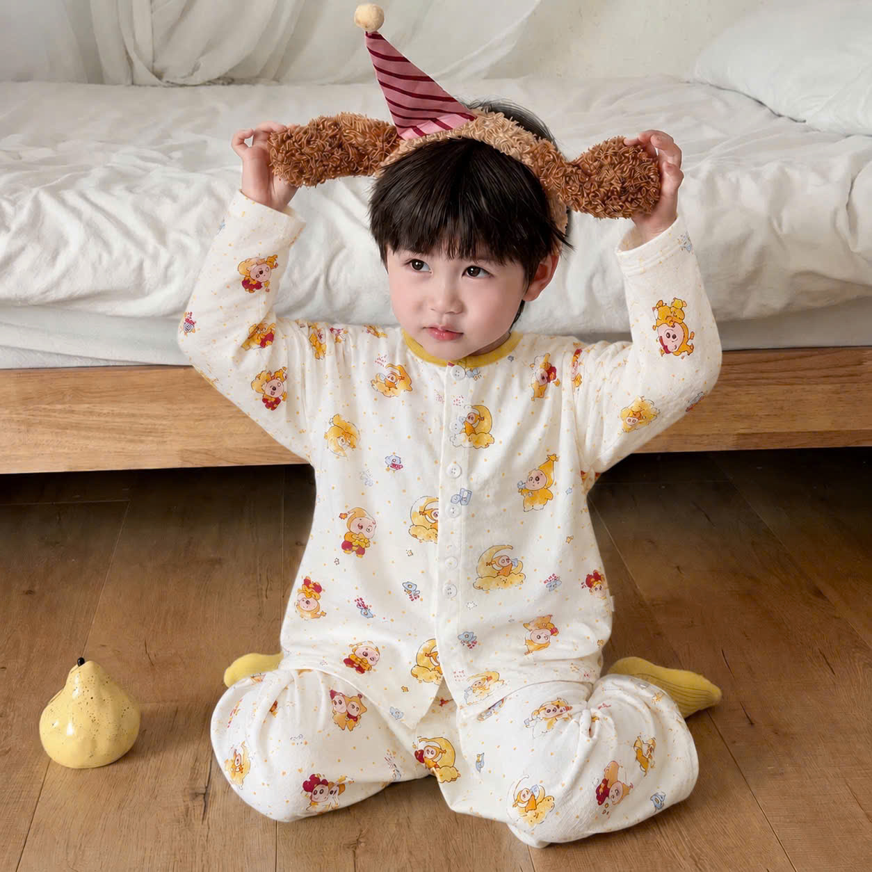 G087 - SET 2 BỘ BÉ PYJAMA DÀI TAY CHÚ LÙN THỎ