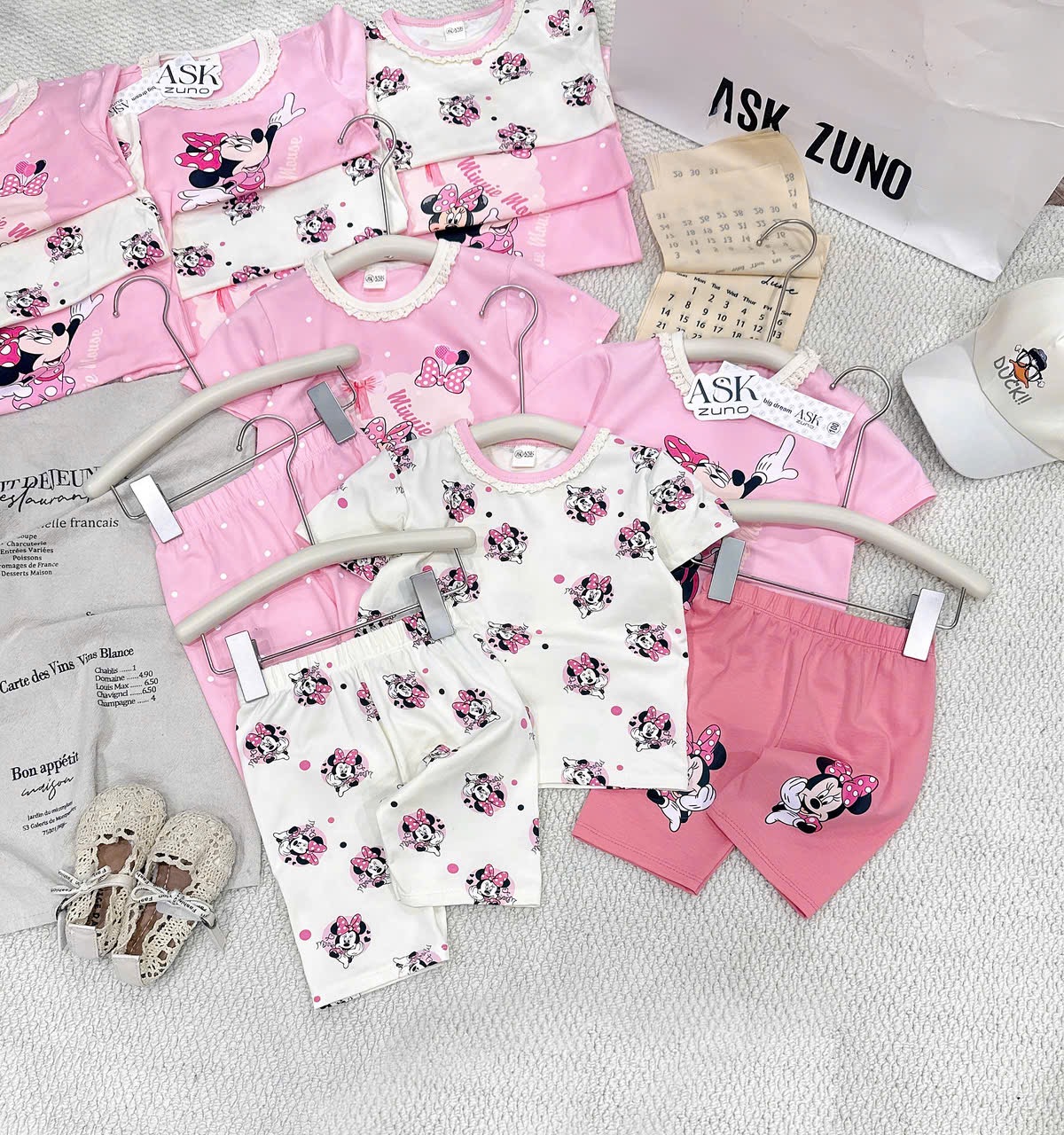 G918 - SET 3 BỘ BÉ GÁI MICKEY QUẦN NGỐ CỔ REN