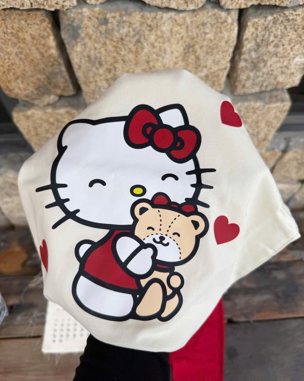 G923 - BỘ BÉ GÁI ÁO BE KITTY TIM QUẦN LEGGING ĐỎ