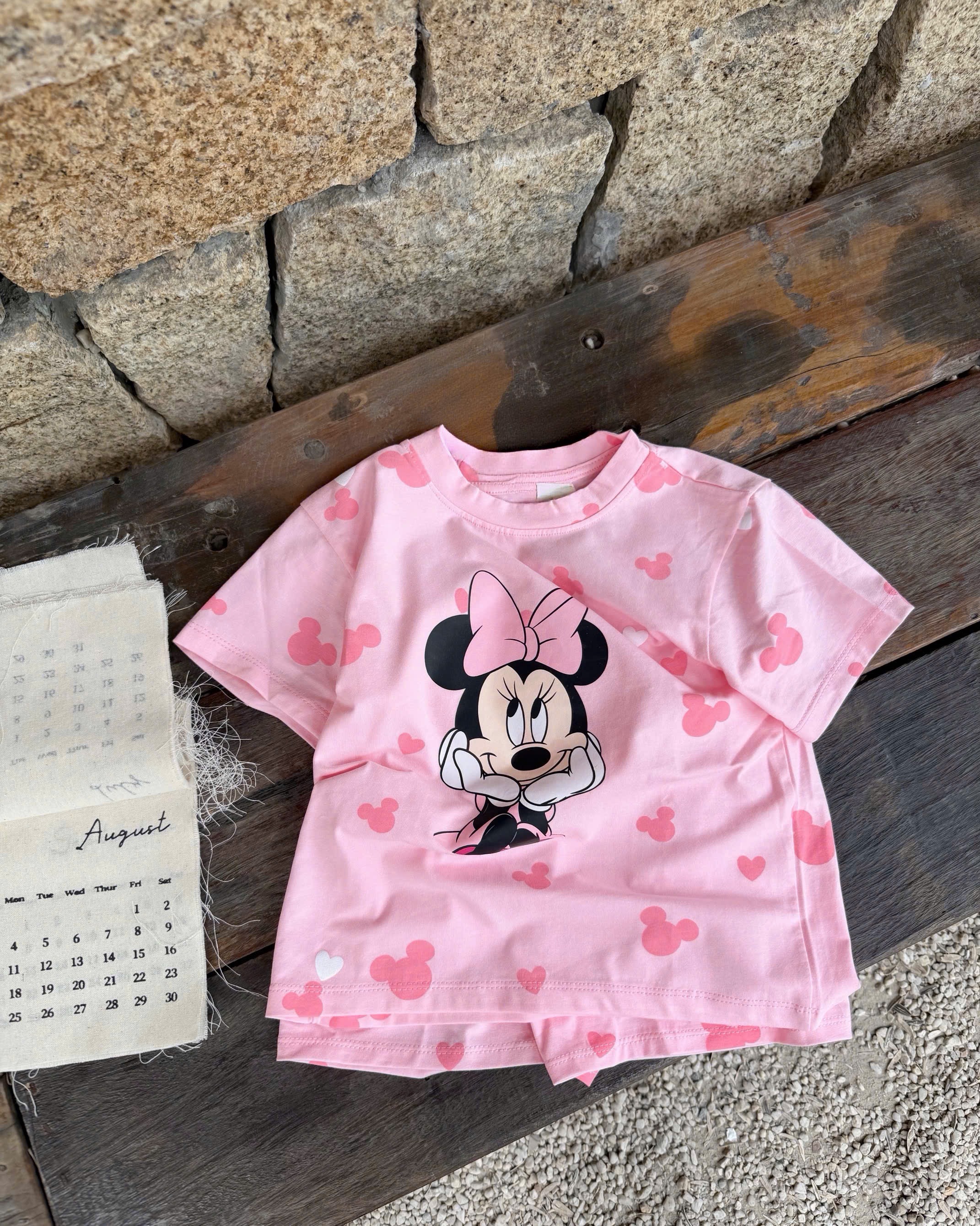 G926 - SET 2 BỘ ĐÙI BÉ GÁI MICKEY hồng be QUẦN BÁO