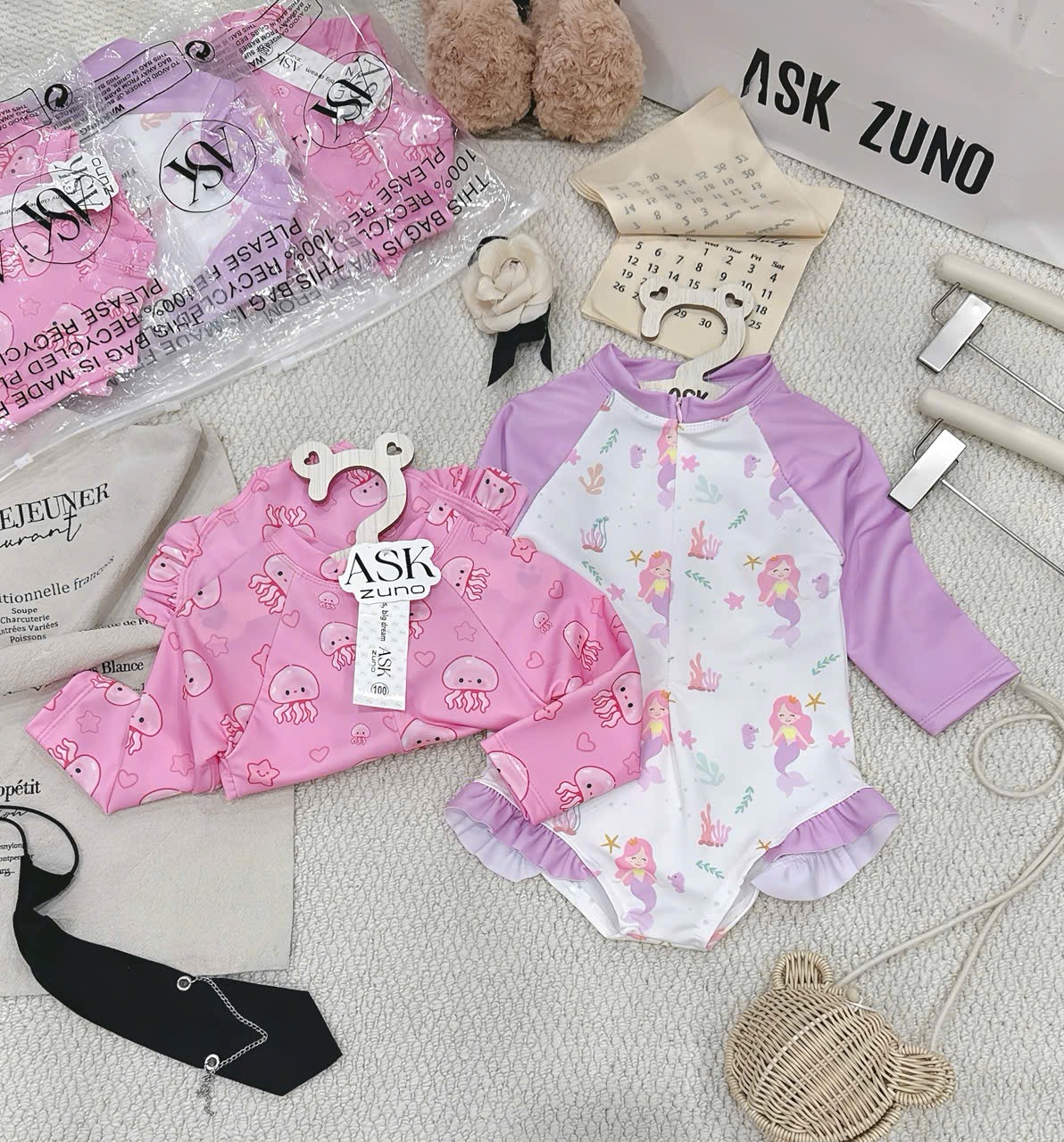 G953 - SET BIKINI BƠI BÉ GÁI TIÊN CÁ BẠCH TUỘC