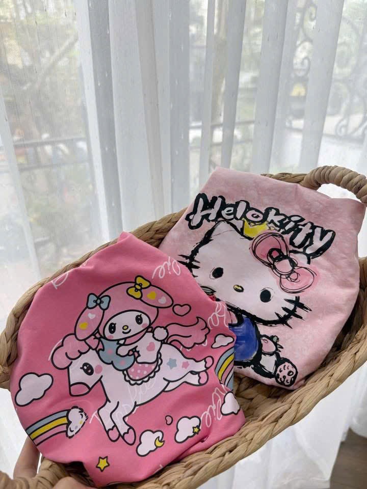 G964 - SET 2 BỘ ĐÙI BÉ GÁI KITTY THỎ NGỰA LOANG HỒNG