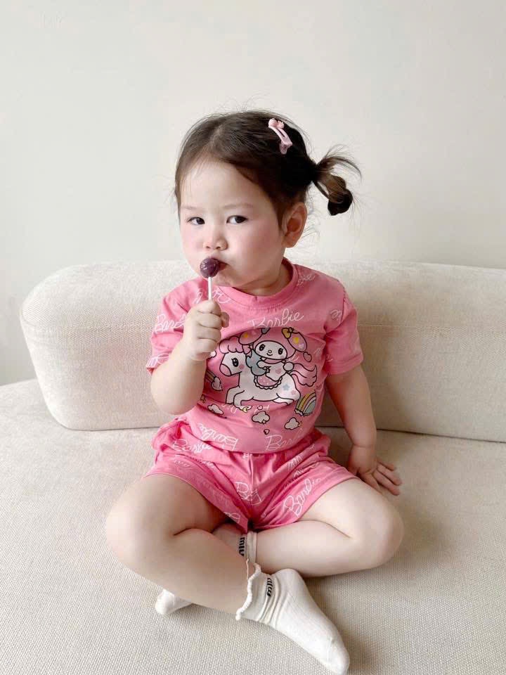 G964 - SET 2 BỘ ĐÙI BÉ GÁI KITTY THỎ NGỰA LOANG HỒNG
