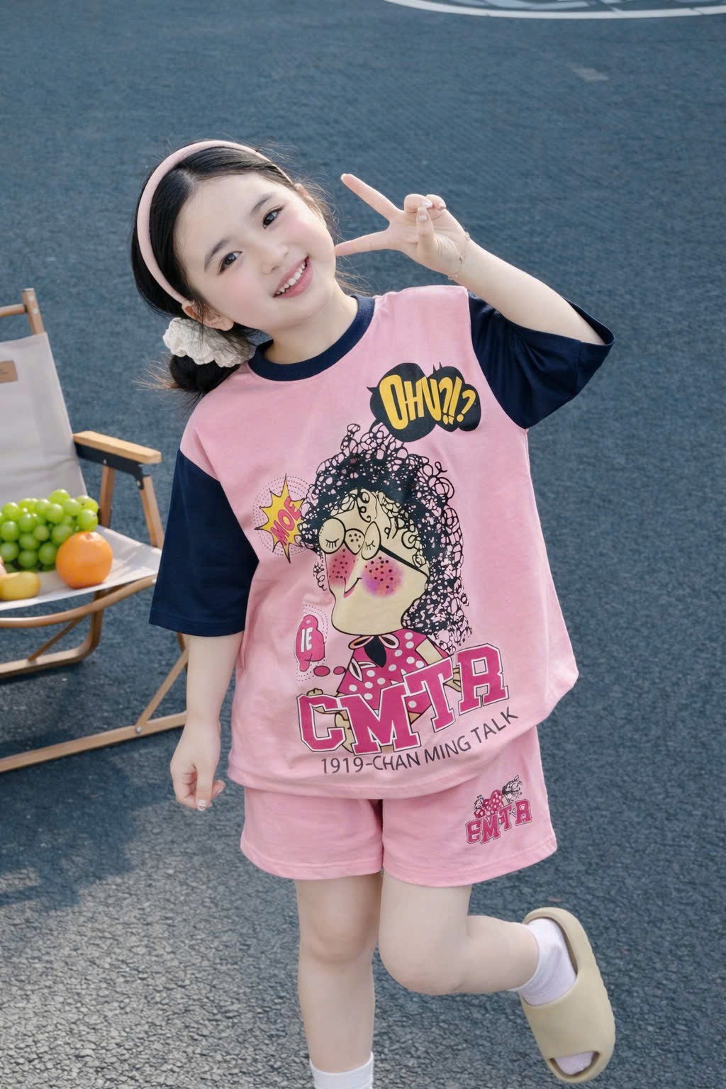 G965 - BỘ ĐÙI BÉ GÁI SIZE ĐẠI CÔ GÁI TÓC XOĂN CMTR