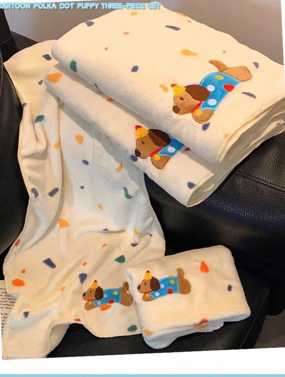PK275 - SET 3 KHĂN TẮM CHÓ CUTE