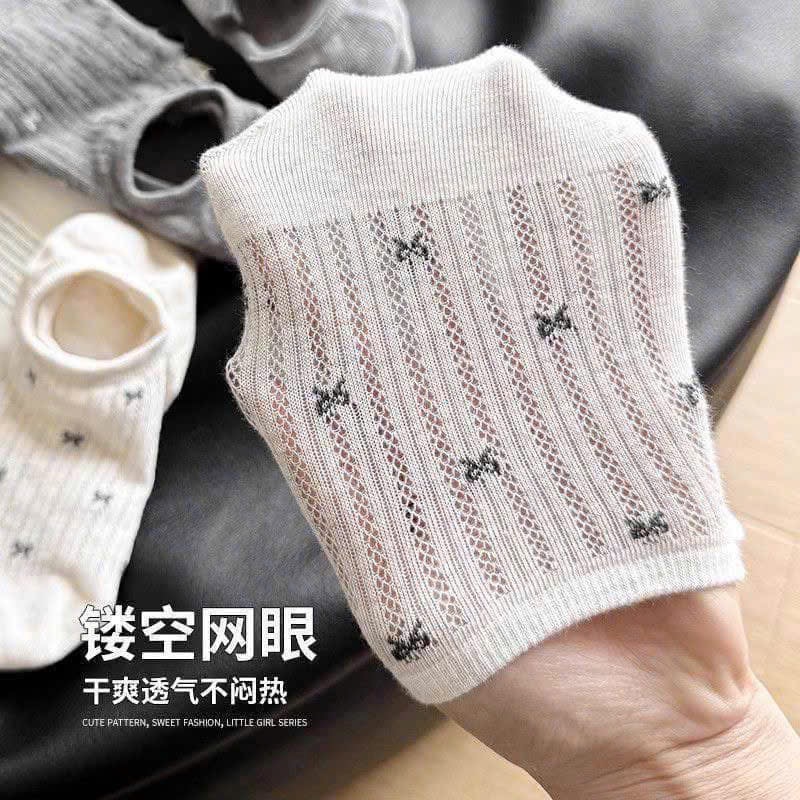 PK278 - SET 10 ĐÔI TẤT LƯỜI NỮ THÔNG HƠI HÌNH NƠ