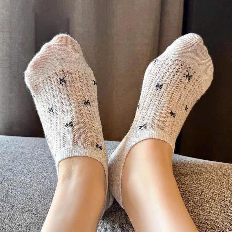 PK278 - SET 10 ĐÔI TẤT LƯỜI NỮ THÔNG HƠI HÌNH NƠ