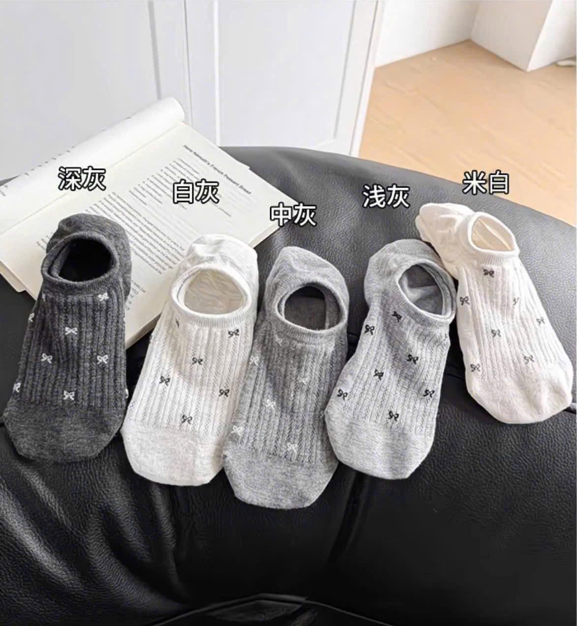 PK278 - SET 10 ĐÔI TẤT LƯỜI NỮ THÔNG HƠI HÌNH NƠ