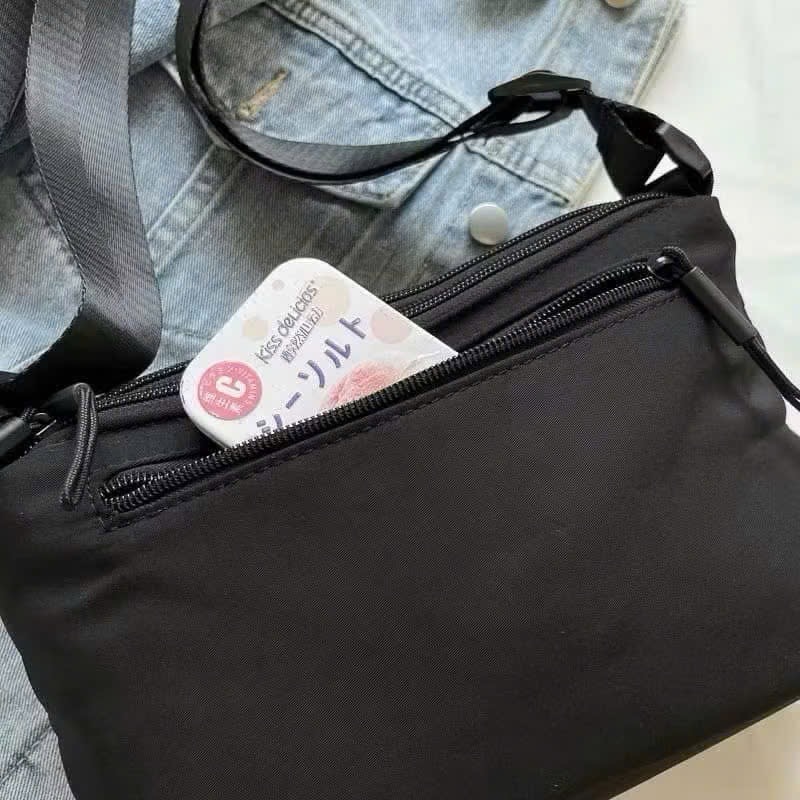 PK285 - TÚI XÁCH ĐEN 3 SỌC TRẮNG
