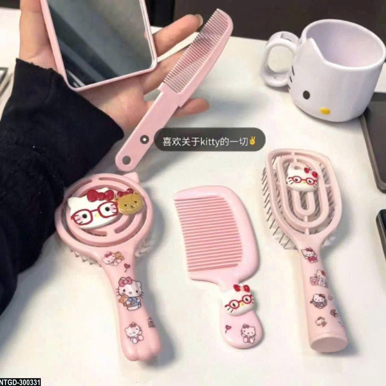 PK290 - SET 4 MÓN GƯƠNG LƯỢC KITTY HỒNG