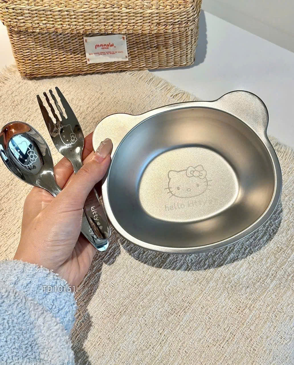 PK295 - SET 3 BÁT THÌA DĨA INOX HELLO KITTY