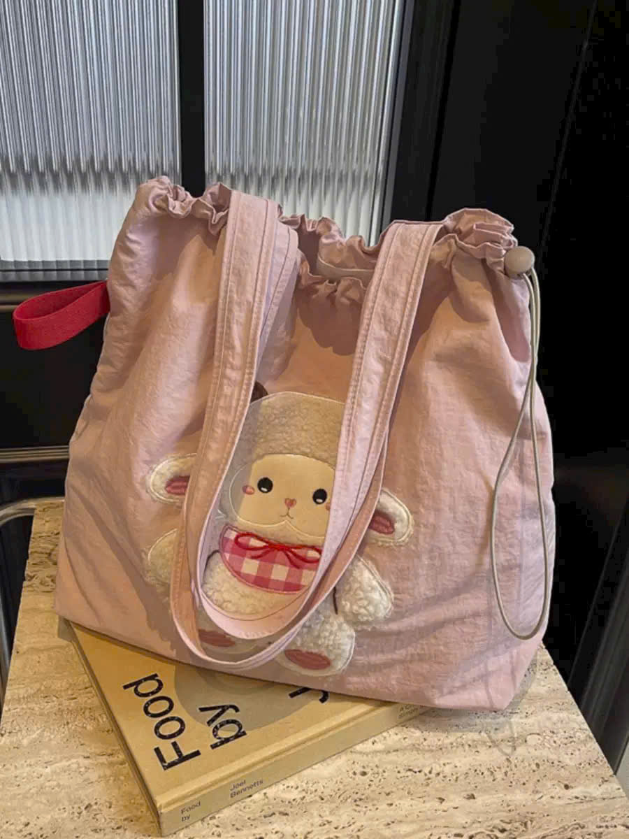 PK312 - TÚI TOTE HỒNG GẤU