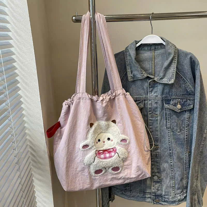 PK312 - TÚI TOTE HỒNG GẤU