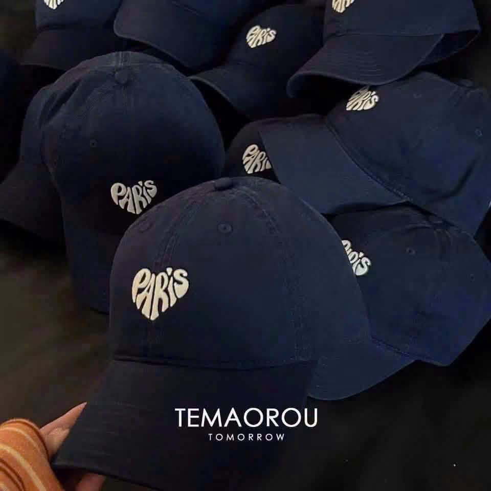 PK329 - MŨ LƯỠI TRAI THÊU TIM PARIS