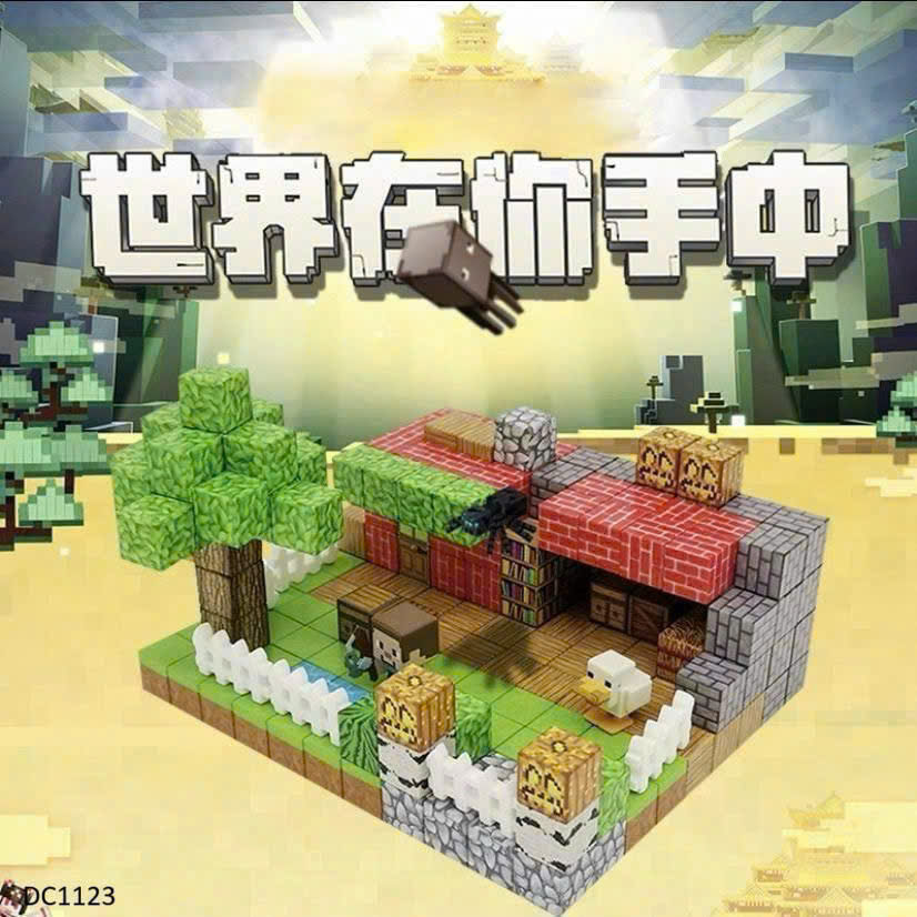 PK330 - SET 100 VIÊN XẾP HÌNH NAM CHÂM + 6 LEGO NGƯỜI
