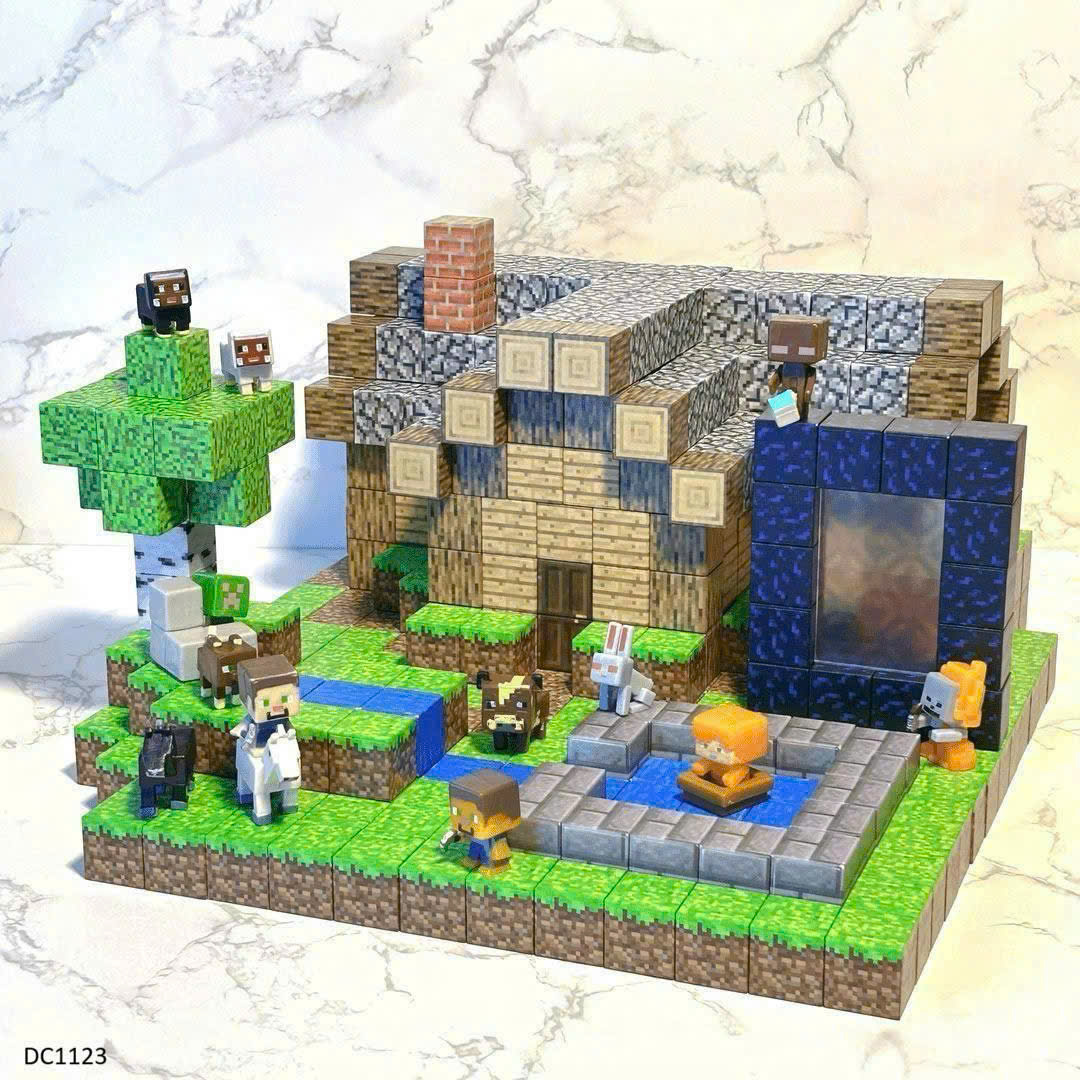 PK330 - SET 100 VIÊN XẾP HÌNH NAM CHÂM + 6 LEGO NGƯỜI