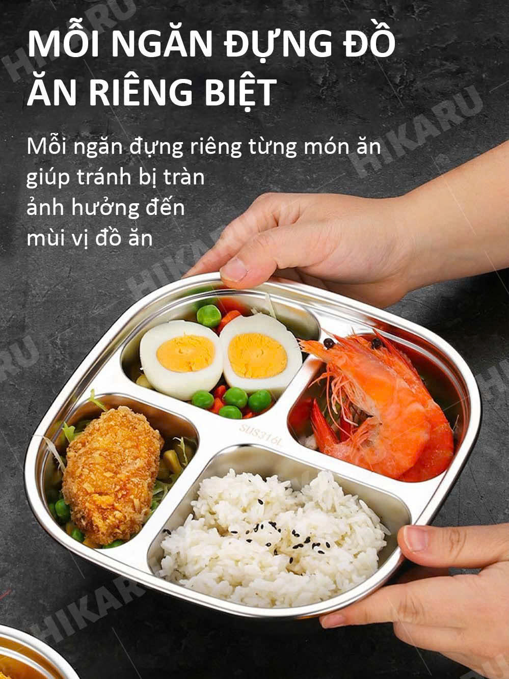 PK352 - KHAY CƠM 4 NGĂN CHO BÉ