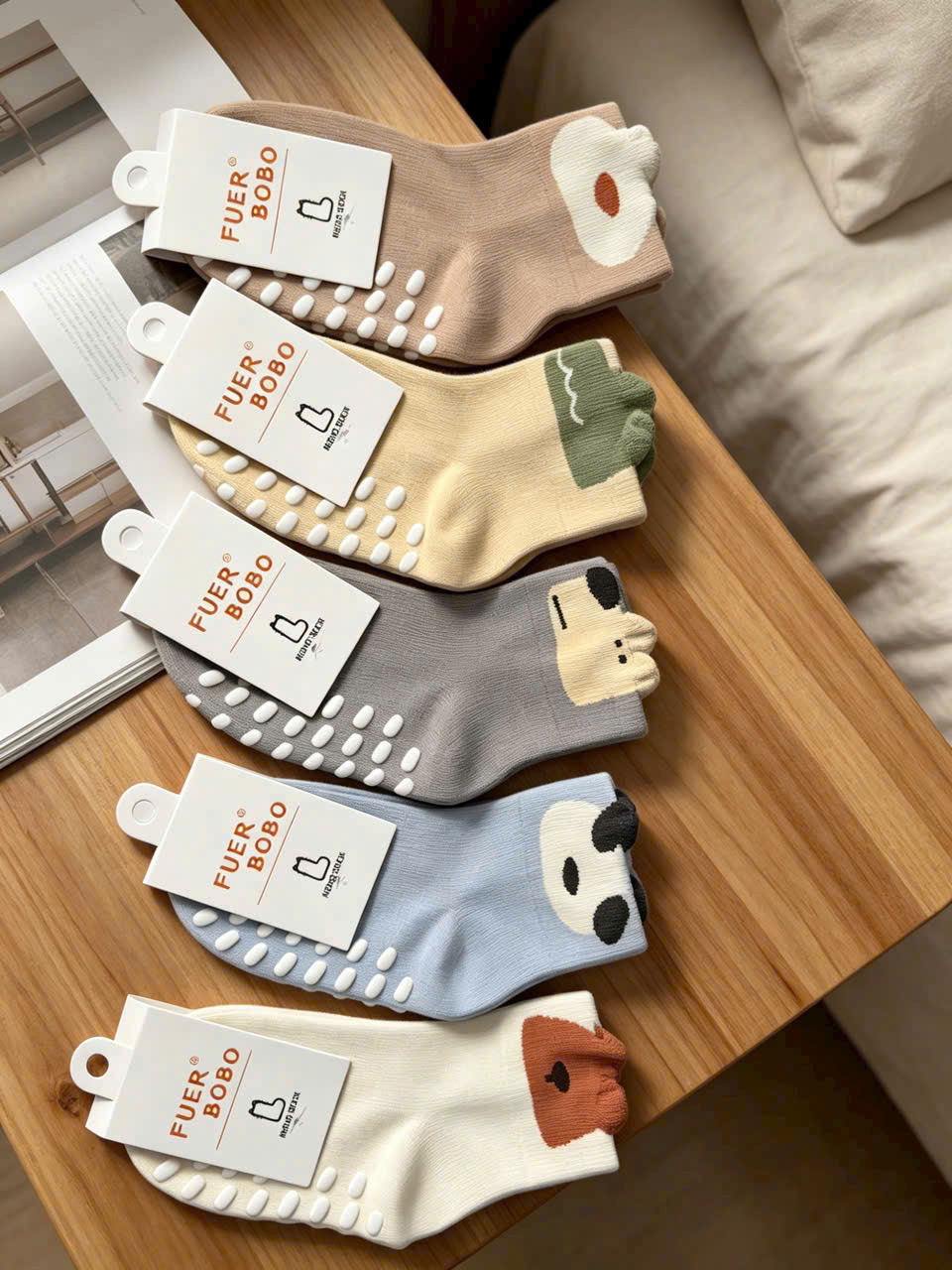 PK360 - SET 10 ĐÔI TẤT BÉ SƠ SINH CHỐNG TRƯỢT BOBO