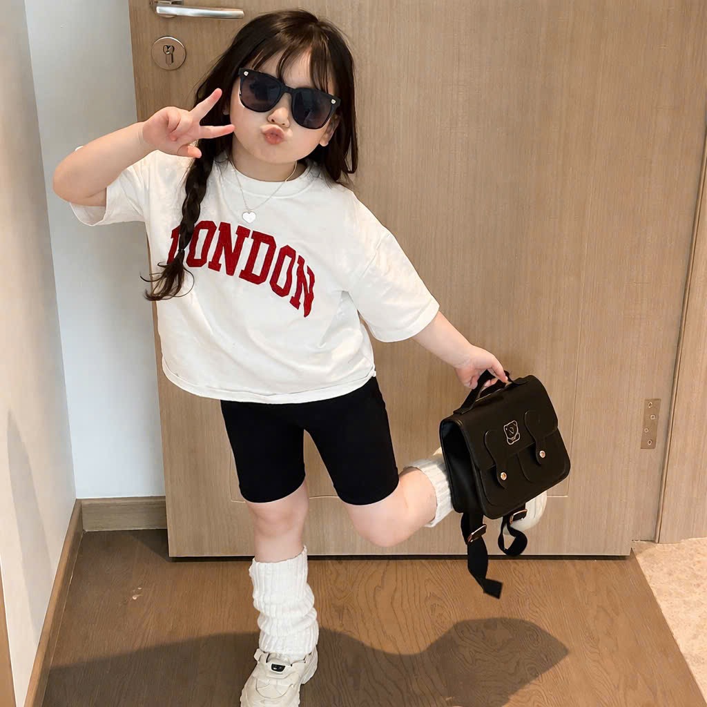 QB374 - SET 3 QUẦN LEGGING ĐÙI BÉ GÁI đen nâu hoa