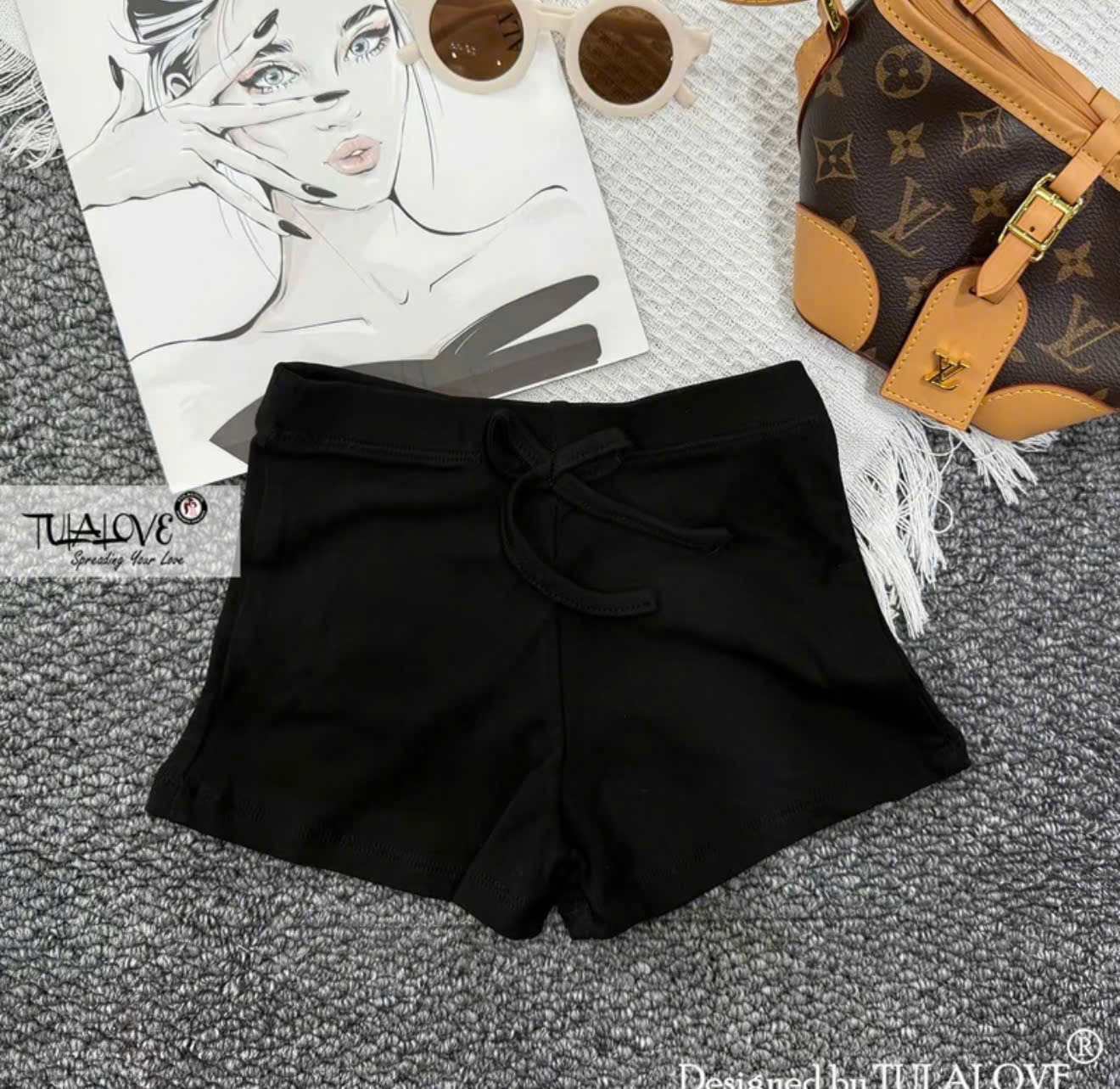 QB383 - SET 3 QUẦN ZIP ĐÙI BÉ GÁI đen kẻ